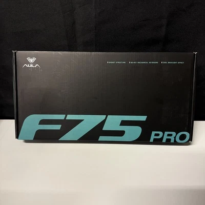 AULA F75 Pro White Gradient Blue Star Star Vector Switch Mechanical Keyboard 2D4 - Image 1 of 4