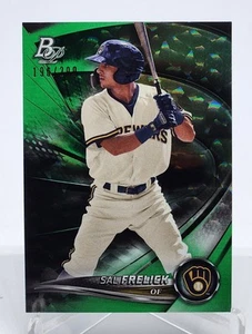 2022 Bowman Platinum Sal Frelick Green Refractor 196/299 BREWERS #TOP-49 - Picture 1 of 2
