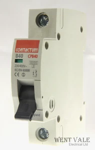 Contactum CP Range - CPB40 - 40a Type B Single Pole MCB Used - Picture 1 of 1