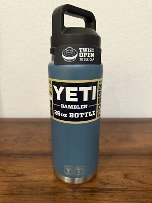 Yeti Rambler 26 oz Bottle with Chug Cap Nordic Blue Retired Color NWTs RARE!!!