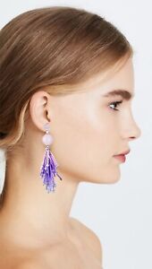NWT Kate Spade Fringe Drop Earrings, Lilac, MSRP $88