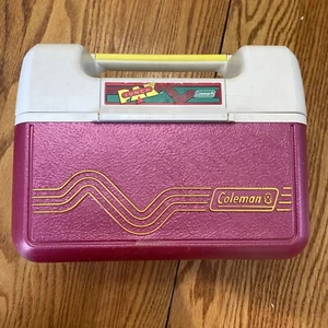 Coleman Sport Pak Red And White Vtg Insulated Lunch Cooler 1980's Vintage - Picture 1 of 4