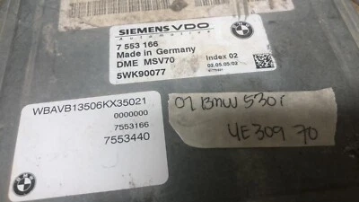 7 553 166 BMW 530 530i ecm ecu 2007 computer - Image 1 of 4