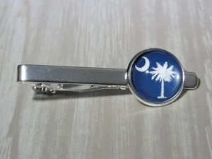 Blue Palmetto Tree South Carolina Tie Clip, Wedding, Gift for Him, Charleston - Picture 1 of 2