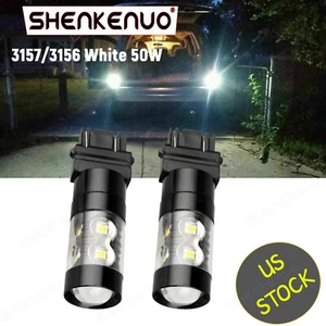LED Turn Signal Lights 3157 4157 2X 6000K White 50W for For Ford F150 F250 F350 - Picture 1 of 31