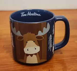 Tim Hortons Limited Edition Stackable Moose Coffee Cup Mug 2019 Navy Blue LNC - Picture 1 of 8