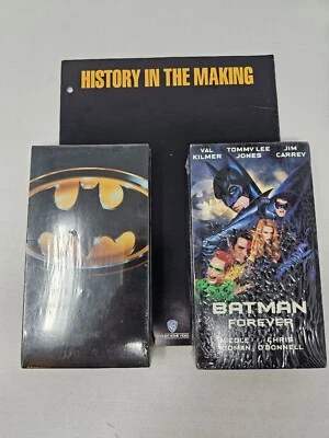 BATMAN and BATMAN FOREVER- VHS Tapes SEALED with Video Store AD.  - Image 1 of 4