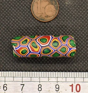 35mm Perle Verre Murano Venise Millefiori Bijou Ancien Venetian Glass Bead - Imagen 1 de 2