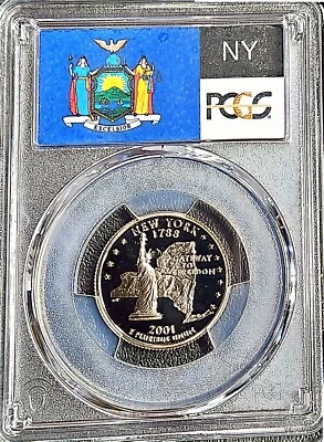 2001 S 25C Clad New York Quarter PCGS PR70DCAM - Image 1 of 2