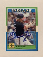 BUDDY BELL Signed 2001 Upper Deck UD Decade 70s BASEBALL CARD #14 Indians AUTO