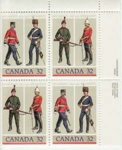 Canada PB#1008a - Army Regiments (1983) 2 x 32¢ Se-tenant pair (1007, 1008) - Bild 1 von 1