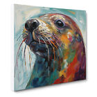 Seal Expressionism Canvas Wall Art Print Framed Picture Home Decor Living Room