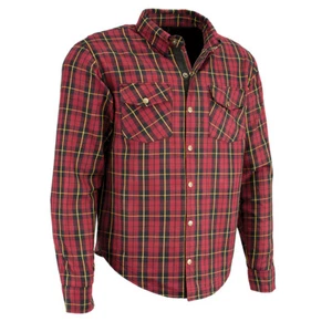 Milwaukee Leather 1632 Men's Plaid Flannel Biker Shirt with CE Approved Armor - Picture 1 of 14