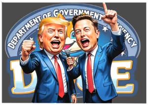 TRUMP & ELON - DOGE * ACEO personalizzato * novità * PRESIDENZIALE * carta artistica * ATC - Foto 1 di 2