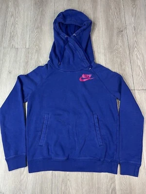 Nike Vtg Hoodie Women Bluish Purple  Bright Pink Spell Out & Swoosh Side Hood M - Image 1 of 4