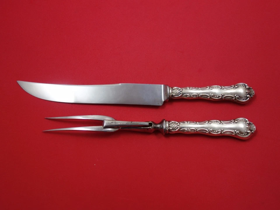 Juego de talla de carne de plata esterlina Pompadour by Birks 2 piezas HHWS Foto 1 de 1
