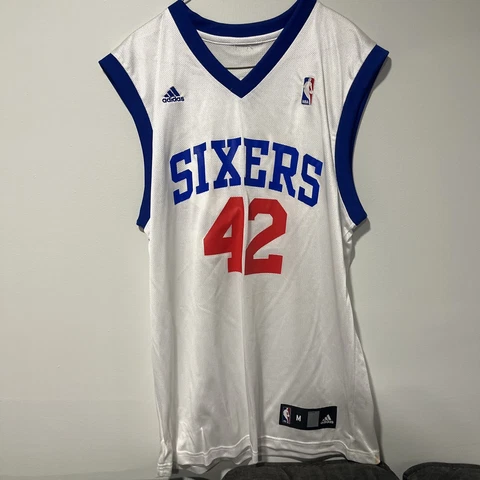 Vintage Adidas Philadelphia 76ers Elton Brand 42 Men’s Medium M White Jersey Cover