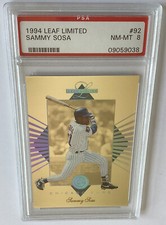 Sammy Sosa 1994 Leaf Limited Graded PSA 8 Nm-Mt #92 - Chicago Cubs