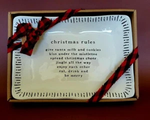 Christmas Rules Sentiment Tray by Mudpie, in Original Box 9.75"x6.75", 2021 - Picture 1 of 3