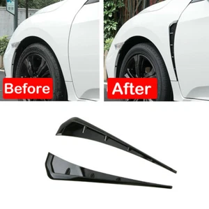 Glossy Black Car Body Side Fender Vent Air Wing Cover Moldings Trim Accessories - Bild 1 von 7