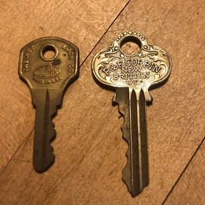 2 Llaves Vintage P&F CORBIN Nuevo Gran Bretaña CT PadLock Puerta Buzón Gabinete - Imagen 1 de 3