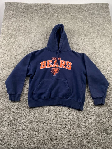 VINTAGE Chicago Bears Hoodie Mens Extra Large Blue Orange Sweatshirt 90s Cover