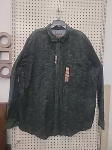 Northwest Territory Men's Flannel Shirt Long Sleeve XXXLT Green Camouflage - Picture 1 of 14
