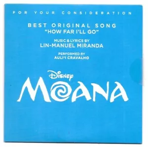 Moana CD Single How Far I'll Go by Lin-Manuel Miranda FYC awards Disney VG - Picture 1 of 1