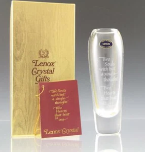 Lenox Cristal Soplado a Mano Compromiso de Boda Regalo Romance Jarrón 2 Corazones Latido como 1 - Imagen 1 de 12