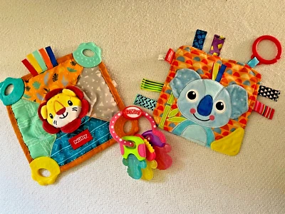 Nuby Baby Toys Set de 3 Lion Lovey Teethers Koala Lovey Etiquetas Llaves en Anillo Foto 1 de 4