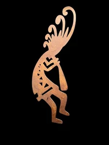 Vtg Metal Kokopelli Wall Hanging Mexico 14 in Designed to be 1 in from Wall - Picture 1 of 8