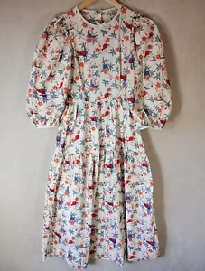 Abito Cath Kidston Matilda Roald Dahl fuochi d'artificio floreale 100% cotone UK 6 V raro - Foto 1 di 20