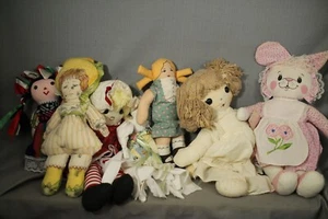 lot of 7 vintage Cloth Dolls Dandee Bunny Rabbit - Picture 1 of 5
