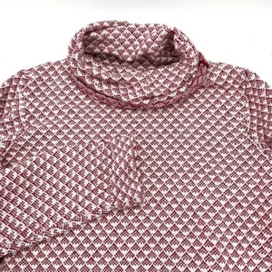 Fat Face Cowl Neck Pullover Sweater Diamond Pattern Knit Top Red White L - Picture 1 of 7