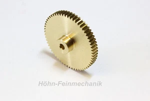 Stirnzahnrad, Zahnrad, Modul 0,5, aus Messing, 60 Zähne, 4mm Zahnbreite - Bild 1 von 1