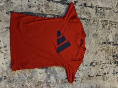Adidas Shirt Boys Large 14/16 Kids Graphic Red Short Sleeve - Image 1 of 4