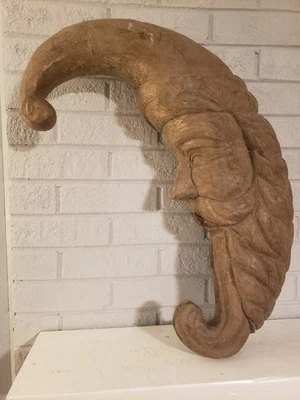 24" Old Moon Santa Woodcarving Used as a Mold for Making Paper Mache Figurine - Image 1 of 4
