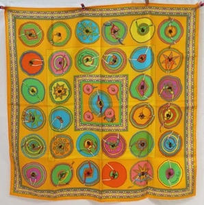 Bufanda y caja de seda Hermès Paris Belles du Mexique NUEVO sin caja 90 Hermes Folklórico - Imagen 1 de 20