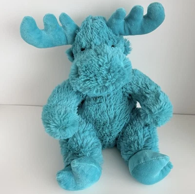 Wishpets Forte Turquoise Moose Plush Rare Stuffed Animal 10” Blue Antlers 2005 - Image 1 of 4