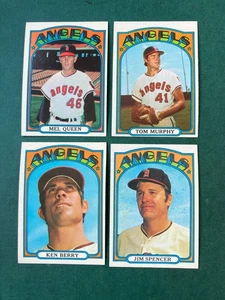 1972 BASEBALL CARD LOT 4 CALIFORNIA ANGELS QUEEN, BERRY, SPENCER, MURPHY - Picture 1 of 2