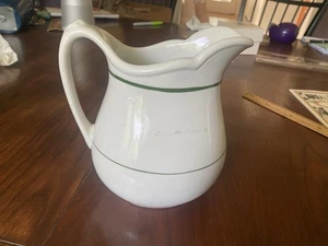 VINTAGE CARIBE PUERTO RICO 6 inch water pitcher Green Stripe Restaurant Ware - Picture 1 of 5