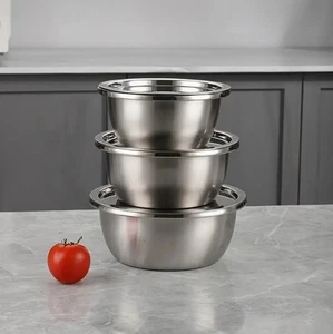 Stainless-Steel Mixing Bowl Set with Stainless Steel Lids 3 Pcs: - Bild 1 von 9