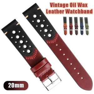 Cinturino orologio pelle cucita qualità 20mm cinturino cerato doppio colore ricambio - Foto 1 di 17