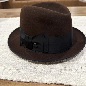 Cappello Fedora Vintage anni '50 CHAMP "KASMIR FINISH" Marrone Scuro Mogol’s Uomo Wear - Foto 1 di 12