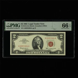 1963 Legal Tender Note 2 Dollars Fr#1513 PMG 66 EPQ Gem UNC - Picture 1 of 4