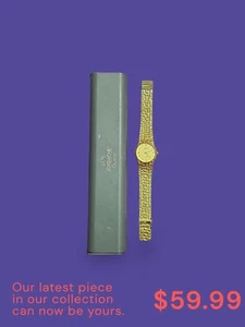 Vintage Jordache Watch Women 23mm Gold Tone Nugget Band New Batt - Picture 1 of 7