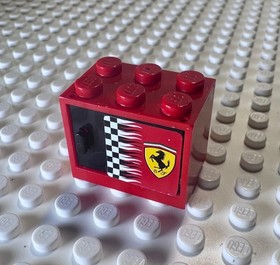 LEGO Container 2x3x2 Door w Checkered Flag and Ferrari Logo 4533pb009R