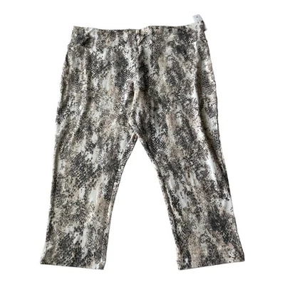 Terra and Sky Womens Leggings Size 2X Snake Skin Print High Rise Capri Leggings  - Image 1 of 4