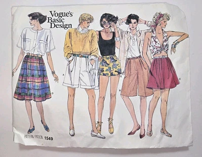 1985 Vogue's Basic Design Pattern 1549 Size 10 Misses Shorts Gaucho Vintage - Image 1 of 4