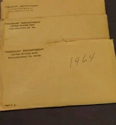 3 Silver Proof Sets 1961, 62,63, plus 3 Capital  Holders COA Envelopes $ 105.00 - Image 1 of 4